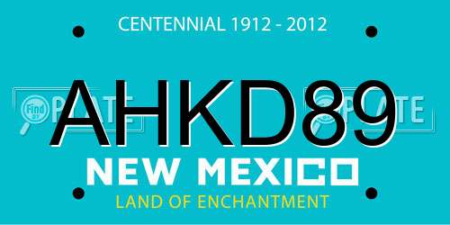 AHKD89 New Mexico License Plate