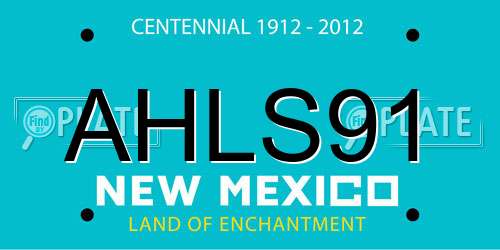AHLS91 New Mexico License Plate