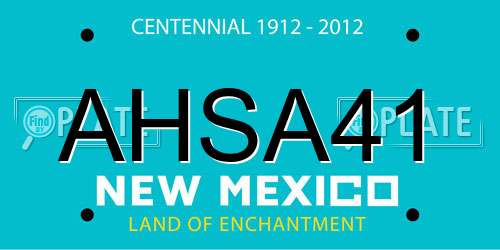 AHSA41 New Mexico License Plate