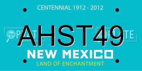 AHST49 New Mexico License Plate