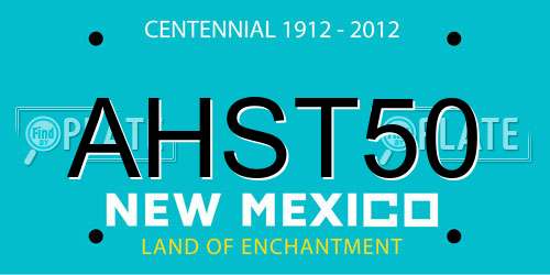 AHST50 New Mexico License Plate
