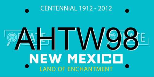 AHTW98 New Mexico License Plate