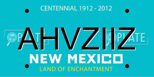 AHVZIIZ New Mexico License Plate