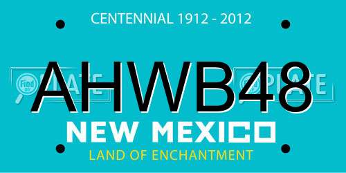 AHWB48 New Mexico License Plate