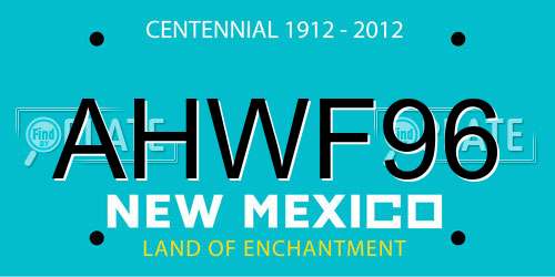 AHWF96 New Mexico License Plate