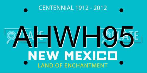 AHWH95 New Mexico License Plate