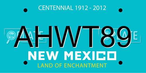 AHWT89 New Mexico License Plate