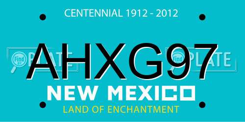 AHXG97 New Mexico License Plate
