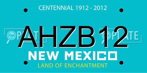 AHZB12 New Mexico License Plate