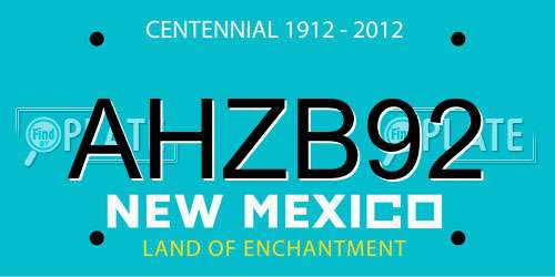 AHZB92 New Mexico License Plate