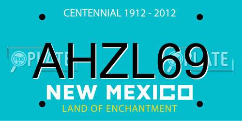 AHZL69 New Mexico License Plate