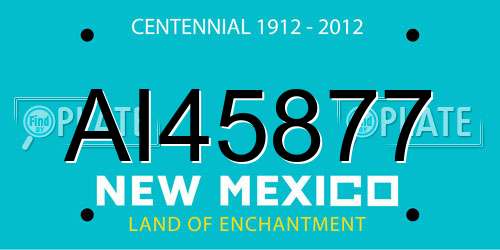 AI45877 New Mexico License Plate