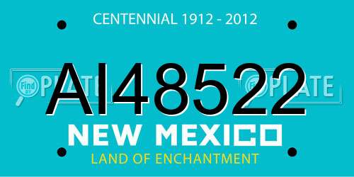 AI48522 New Mexico License Plate