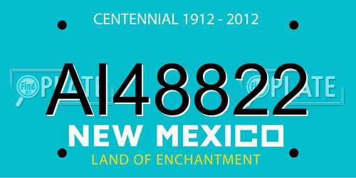 AI48822 New Mexico License Plate