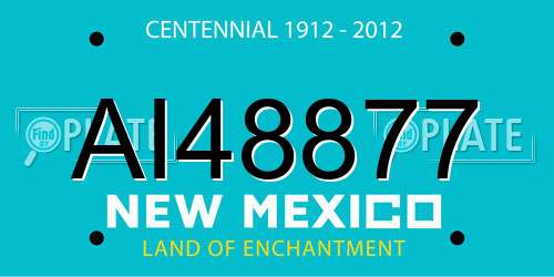 AI48877 New Mexico License Plate