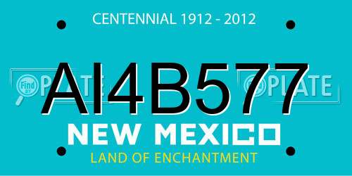 AI4B577 New Mexico License Plate
