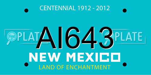 AI643 New Mexico License Plate
