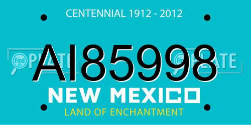 AI85998 New Mexico License Plate