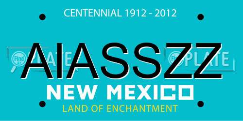 AIASSZZ New Mexico License Plate