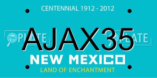 AJAX35 New Mexico License Plate