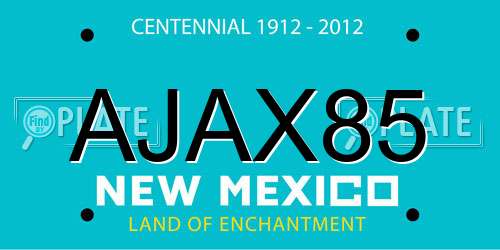 AJAX85 New Mexico License Plate