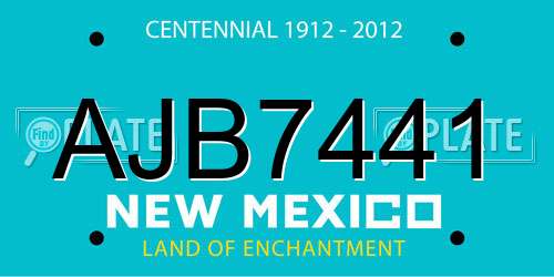 AJB7441 New Mexico License Plate