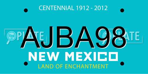 AJBA98 New Mexico License Plate
