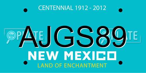 AJGS89 New Mexico License Plate