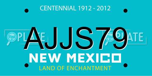 AJJS79 New Mexico License Plate