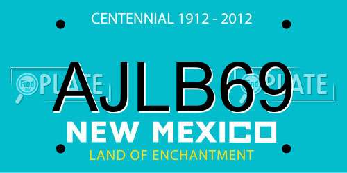 AJLB69 New Mexico License Plate