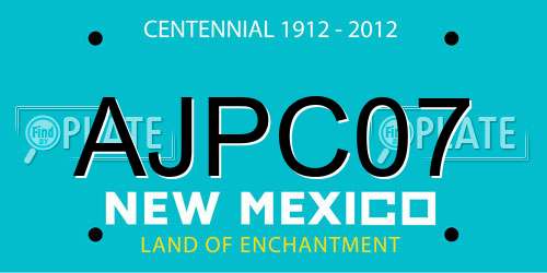 AJPC07 New Mexico License Plate