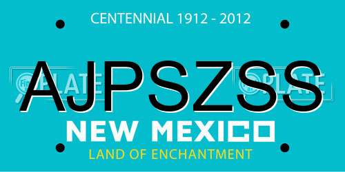 AJPSZSS New Mexico License Plate