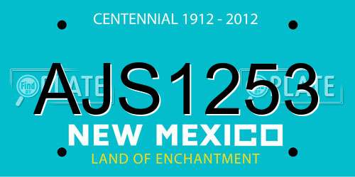 AJS1253 New Mexico License Plate