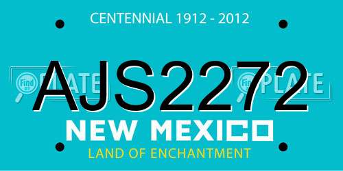 AJS2272 New Mexico License Plate