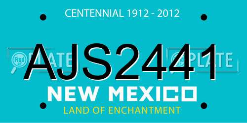 AJS2441 New Mexico License Plate