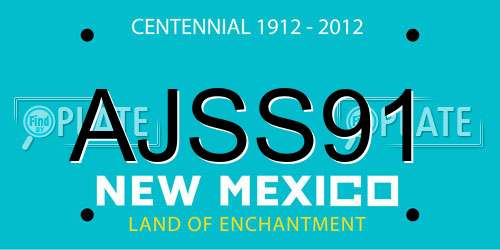 AJSS91 New Mexico License Plate