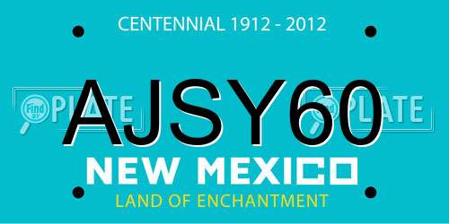 AJSY60 New Mexico License Plate