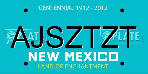 AJSZTZT New Mexico License Plate