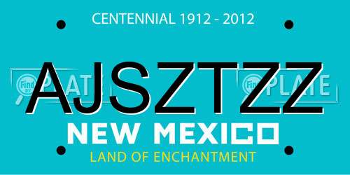 AJSZTZZ New Mexico License Plate