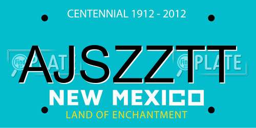 AJSZZTT New Mexico License Plate