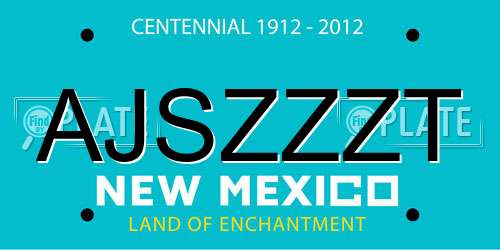 AJSZZZT New Mexico License Plate