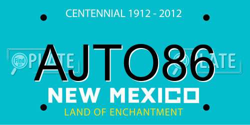 AJTO86 New Mexico License Plate