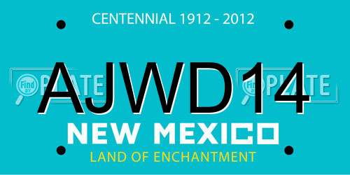 AJWD14 New Mexico License Plate