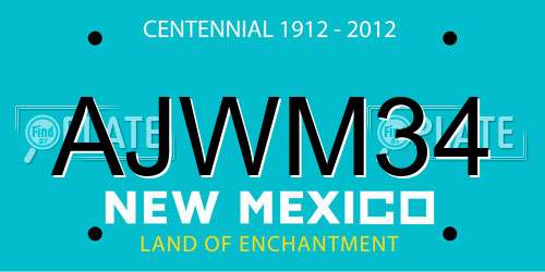 AJWM34 New Mexico License Plate