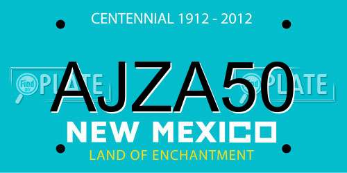 AJZA50 New Mexico License Plate