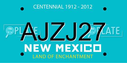AJZJ27 New Mexico License Plate