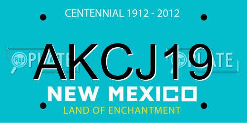 AKCJ19 New Mexico License Plate