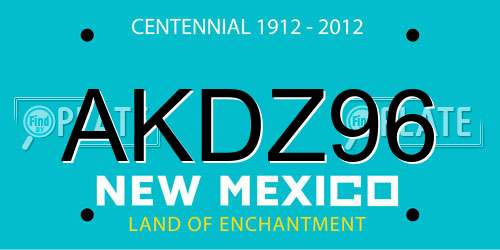 AKDZ96 New Mexico License Plate