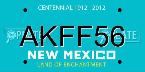 AKFF56 New Mexico License Plate