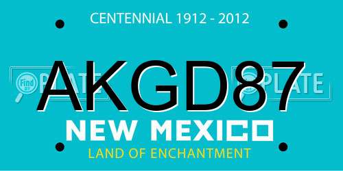 AKGD87 New Mexico License Plate